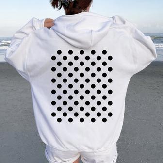 Polka Dots Red And Black For Girls Polka-Dot Women Oversized Hoodie Back Print - Thegiftio UK