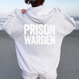 Prison Warden Adult Kids Jail Warden Costume Women Oversized Hoodie Back Print - Thegiftio UK