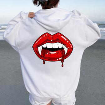Regalos De Labios Deampiro Para Es Women Oversized Hoodie Back Print - Regaloses