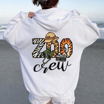 Safari Zoo Crew Zookeeper Squad Matching Kids Women Oversized Hoodie Back Print - Thegiftio UK