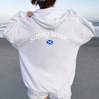 Sassy Lassie Scotland Heritage Women Women Oversized Hoodie Back Print - Thegiftio UK