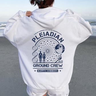 Semetellari Pleiadiano Missione Personale Di Terra Felpa con cappuccio oversize da donna con stampa posteriore - Novitaregali