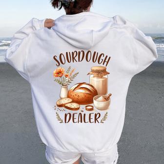 Sourdough Queen Sourdough Baking Baker Sourdough Dealer Women Oversized Hoodie Back Print - Thegiftio UK