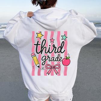 Third Grade First Day Of School For Girls Boys 3Rd Grade Women Oversized Hoodie Back Print - Thegiftio UK
