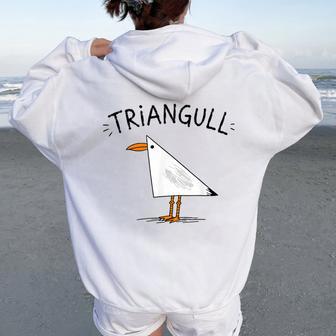 Triangull Triangle Seagull Bird Pun Humor Kids Women Oversized Hoodie Back Print - Thegiftio UK