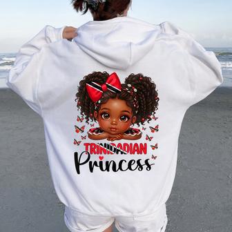 Trinidadian Princess Girl Trinidad And Tobago Kids Toddler Women Oversized Hoodie Back Print - Thegiftio UK