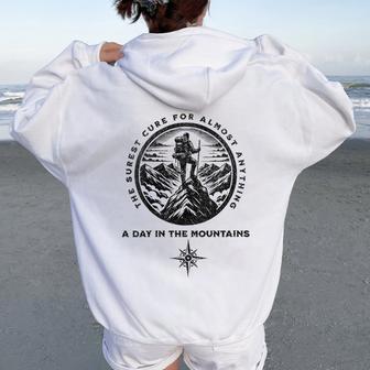 Un Día En Las Montañas Para Es Hombres Y Niños Cool Hiking Cuello Women Oversized Hoodie Back Print - Regaloses