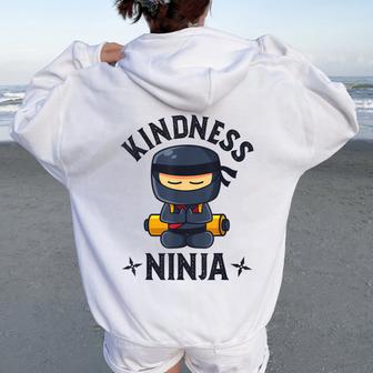 Unity Day Orange Anti Bullying Kids Be Kind Kindness Ninja Women Oversized Hoodie Back Print - Thegiftio UK