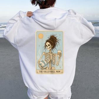 Volleyball Mom Skeleton Halloween Volleyball Mama Women Oversized Hoodie Back Print | Seseable UK