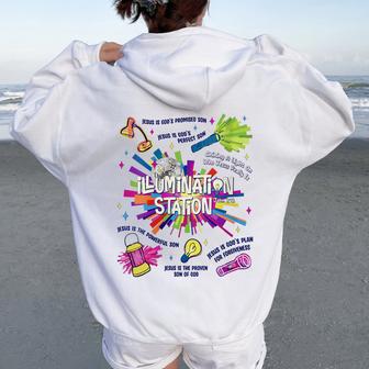 Women's Illumination Station Vbs 2026 Bible School Christian Lights Women Oversized Hoodie Back Print - Thegiftio UK