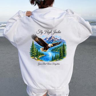 Women's Jackie Fan Club Big Bear Bald Eagles Kids Women Oversized Hoodie Back Print - Thegiftio UK