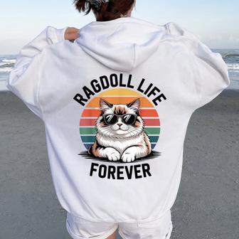 ラグドール ライフ 猫 男性 女性 キッズ ギフト レディース オーバーサイズ パーカー バックプリント - Kawaiitshirt