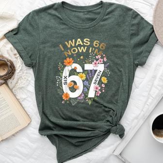 I Was 66 Now I’M 67 Years Old Floral Retro Vintage Bella Canvas T-shirt | Seseable UK
