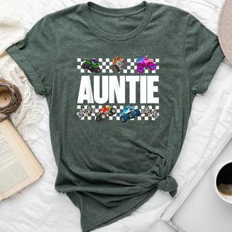 Auntie Monster Truck Family Crew Birthday Matching Women Bella Canvas T-shirt | Seseable UK