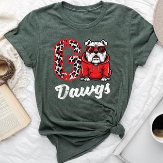 Bulldog Go Dawgs Kids Boys Youth Girls N Bella Canvas T-shirt | Seseable UK