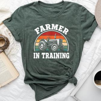 Farmer In Training Boys Girls Kids Tractor Farming Bella Canvas T-shirt | Seseable UK
