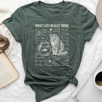 Cat Physics Fishbowl Science Math Humor Kid Bella Canvas T-shirt | Seseable UK