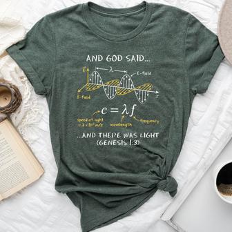 And God Said And There Was Light Math Christian Bible Verse Bella Canvas T-shirt | Seseable UK