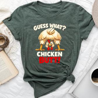 Guess What Chicken Butt Chicken Kids Bella Canvas T-shirt | Seseable UK