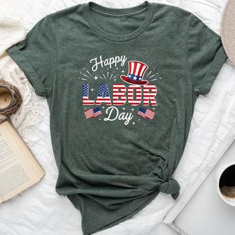 Happy Labor Day Patriotic Union Workers Usa Flag Women Bella Canvas T-shirt | Seseable UK