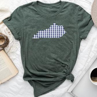 Kentucky Ky Cute Plaid Style Womens Bella Canvas T-shirt | Seseable UK