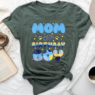 Mom Of The Birthday Boy Blue Dog Theme Party Family Matching Bella Canvas T-shirt | Seseable UK