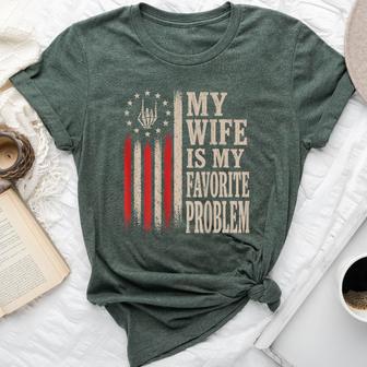 My Wife Is My Favorite Problem Quote For On Back Bella Canvas T-shirt | Seseable UK
