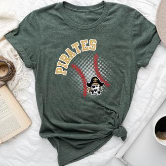 Women's Pirates Baseball Mom Game Day Sports Gold Pirate Pride Bella Canvas T-shirt | Seseable UK