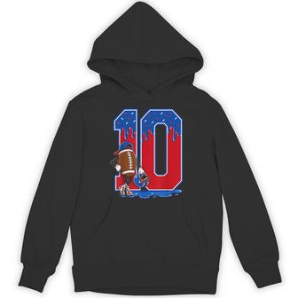 10Th Birthday Boy Football Ice Cream Drip 10 Year Old Party Hoodie - Thegiftio UK