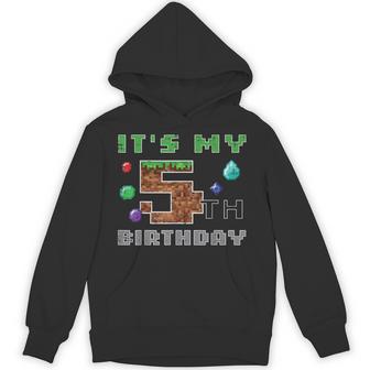 My 5Th Birthday Pixel 5 Gamer Video Gaming Boys Kids Youth Hoodie - Thegiftio UK