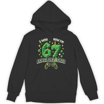 I Was 6 Now I'm 7 Birthday Boy Level Unlocked Gaming Hoodie - Thegiftio UK