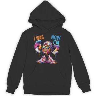 I Was 6 Now I'm 7 Birthday Football Drip Boys Kids 67 Meme Hoodie - Thegiftio UK