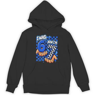 I Was 6 Now I'm 7 Boy Kids 7Th Birthday Boys Six Seven Meme Hoodie | Seseable UK