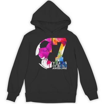 7 Years Of Being Awesome Soccer 7Th Birthday Hoodie - Thegiftio UK