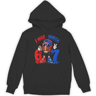 7Th Birthday Boy Football Ice Cream Drip 7 Year Old Party Hoodie - Thegiftio UK