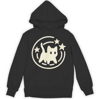 90S Y2k Scary Tomcat Cat Is Scared Under Starry Tail Hoodie - Monsterry