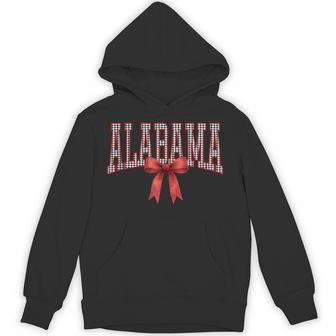 Alabama Houndstooth Coquette Bow Hoodie - Thegiftio UK