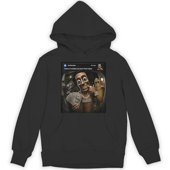 Alpha Wolf Tung Tung Tung Sahur Banana Memes Brainrot Kids Hoodie - Thegiftio UK