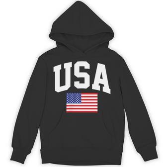 American Flag Stars Stripes 4Th Of July Patriotic Usa Logo Hoodie - Thegiftio UK