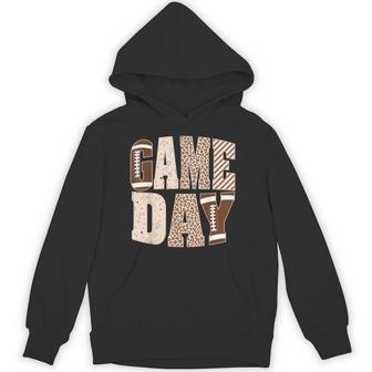 American Football Lover Game Day Leopard Cheetah Football Hoodie - Thegiftio UK
