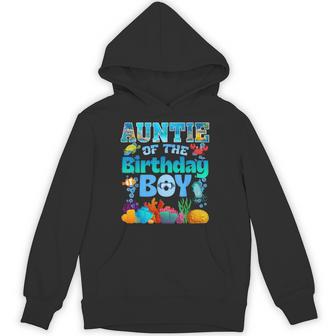 Auntie Of The Birthday Boy Aquarium Sea Animals Matching Hoodie | Seseable UK