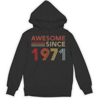 Awesome 55 Birthday Decorations 55Yr 1971 55Th Birthday Hoodie - Thegiftio UK