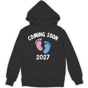 Baby Coming Soon 2027 Newborn Announcement Pregnancy Reveal Hoodie - Thegiftio UK
