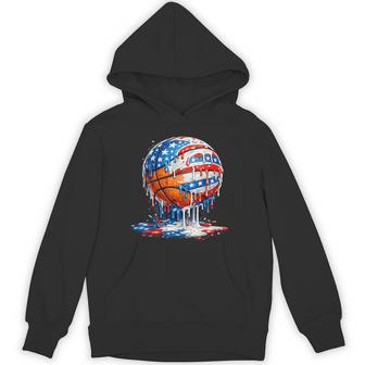 Basketball Drip Ice Cream American Us Flag 4Th Of July Hoodie - Thegiftio UK