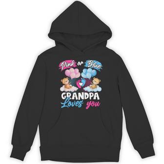 Bears Pink Or Blue Grandpa Loves You Gender Reveal Hoodie - Thegiftio UK