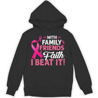 I Beat Breast Cancer Pink Ribbon Breast Cancer Survivor Hoodie - Thegiftio UK