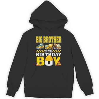 Big Brother Of The Birthday Boy Construction Worker Birthday Hoodie - Thegiftio UK