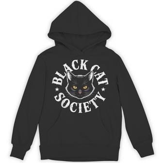Black Cat Society Halloween Witch Cat Lovers Hoodie - Thegiftio UK
