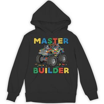 Blocks Monster Truck Master Builder Bricks Boys Kids Youth Hoodie - Thegiftio UK