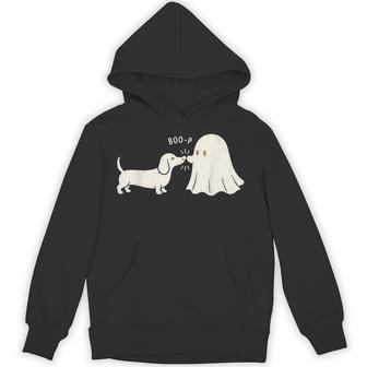 Boo Boo-P Dog Ghost Halloween Dachshund Lover Graphic Hoodie - Thegiftio UK